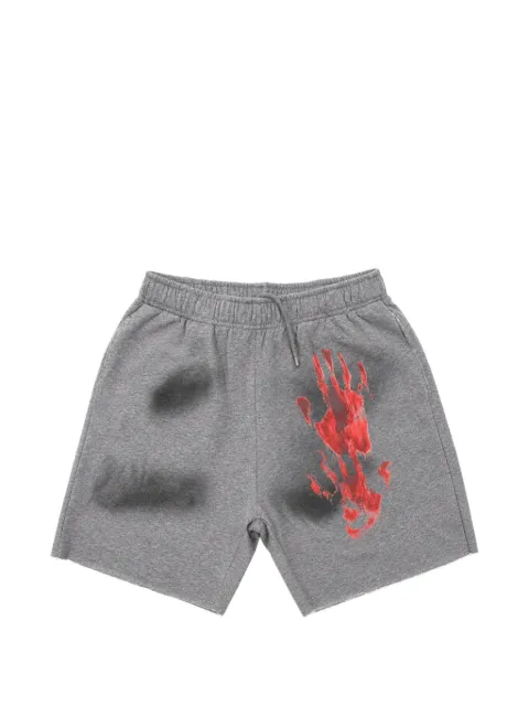 WARMAN hand-print raw-cut shorts Grey WM5079