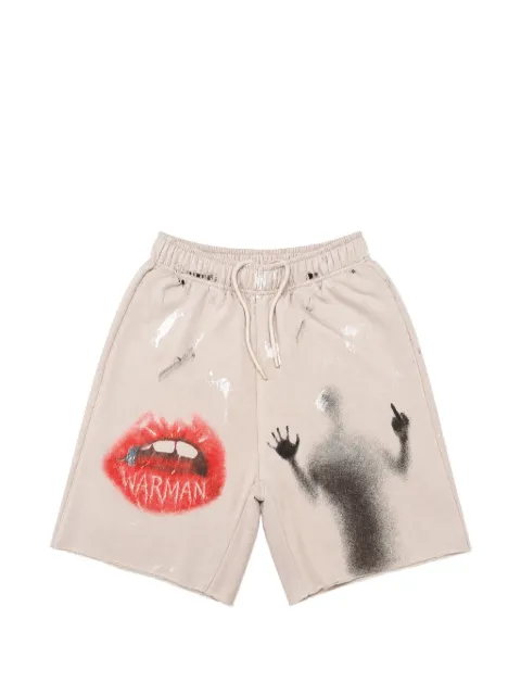 WARMAN graphic-print shorts Neutrals WM5083