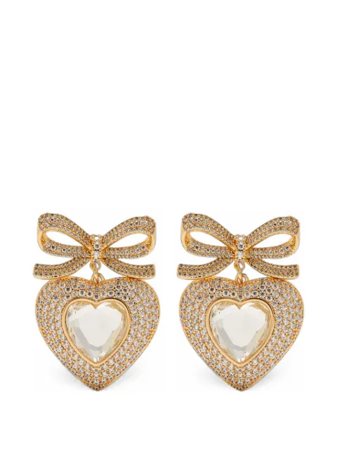 Self-Portrait bow heart-pendant earrings Gold AW25615EGD