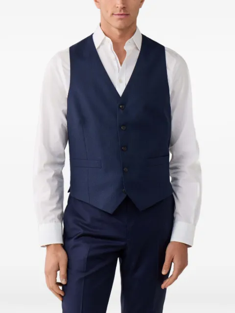 Hackett London V-neck waistcoat Blue HM4700028
