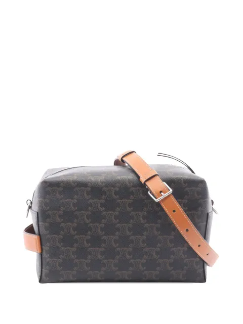 Celine Pre-Owned 2020-2026 Triomphe Coated Canvas Take Away crossbody bag Black GUYDXU84SNAM7RB4