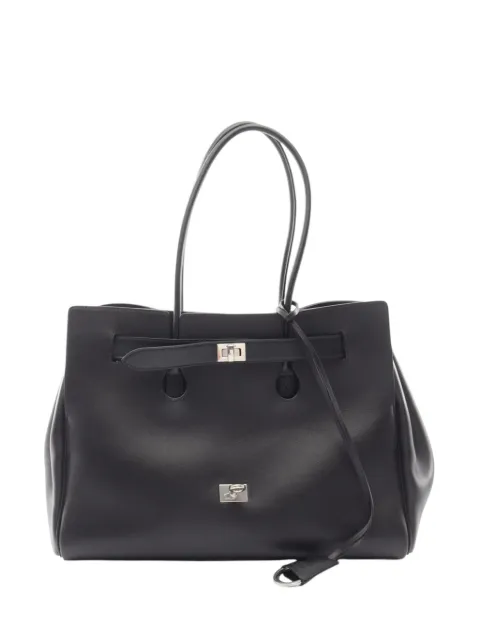Balenciaga Pre-Owned 2020-2026 Small Smooth Calfskin Bel Air Carry All Tote satchel Black 19Q35MRAZTHYE9N9