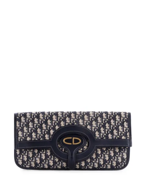 Christian Dior Pre-Owned Fold Over Oblique Canvas clutch bag Blue VHXFBEFJUJX0A5VN
