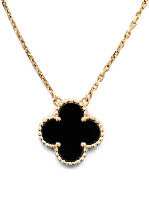 Van Cleef & Arpels Pre-Owned Vintage Alhambra Pendant 18K Yellow Gold and Onyx necklace Gold Y8253UZV04I9NWDT