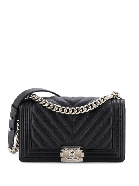 CHANEL Pre-Owned Boy Flap Bag Chevron Caviar Old Medium shoulder bag Black QZ7N1ZRW4C8D8UAW