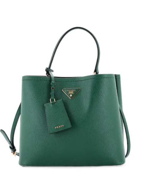 Prada Pre-Owned Panier Saffiano Leather Large bucket bag Green P0Z5UKA4DSDVF3ED