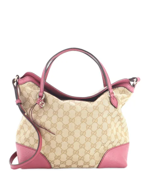 Gucci Pre-Owned Bree Convertible Top Handle Bag GG Canvas with Leather Medium tote bag Brown LAILDHKIT0GN64PN