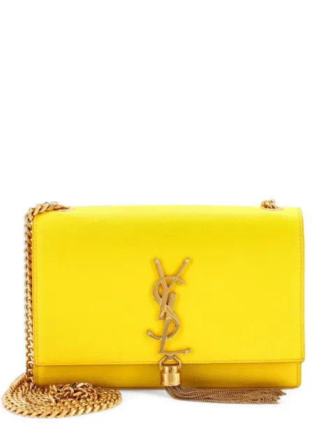 Saint Laurent Pre-Owned Classic Monogram Tassel Leather Small crossbody bag Yellow PMBVSBTXO1M7G61P