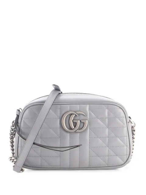 Gucci Pre-Owned GG Marmont Shoulder Bag Mixed Matelasse Leather Small crossbody bag Grey O2L87GXXOV0DOG7U