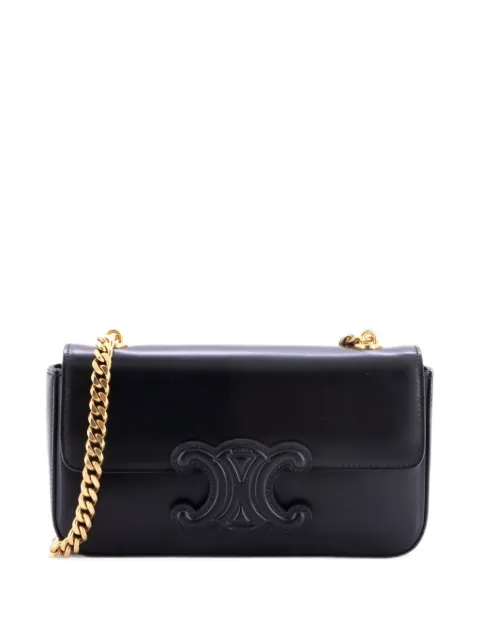 Celine Pre-Owned Triomphe Chain Leather Small shoulder bag Black VF9LEVFNFML4T6AC