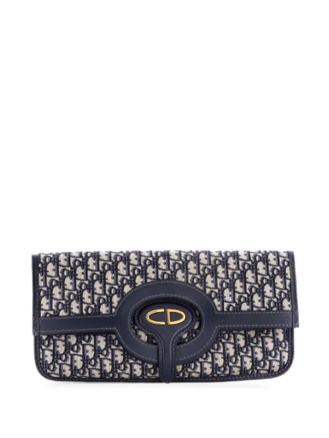 Christian Dior Pre-Owned Fold Over Oblique Canvas clutch bag Blue W12UJSH5AT20J6FV