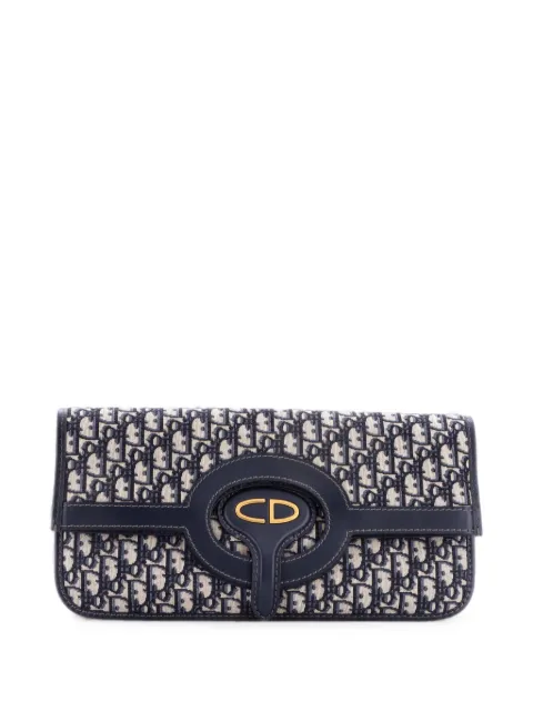 Christian Dior Pre-Owned Fold Over Oblique Canvas clutch bag Blue NXHNUJSM8JNZ8WJ2
