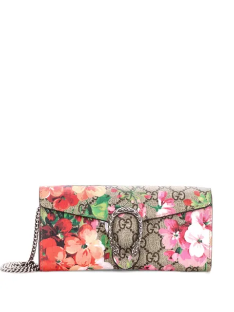 Gucci Pre-Owned Dionysus Chain Wallet Blooms Print GG Coated Canvas Long clutch bag Brown IL7XDXRUUBLTYHFV