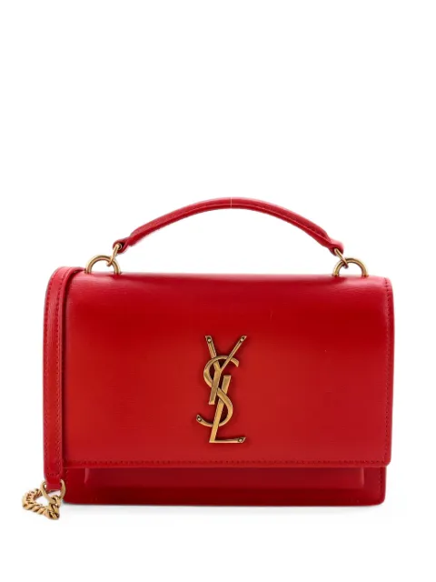 Saint Laurent Pre-Owned Sunset Top Handle Chain Wallet Leather crossbody bag Red HI6QNARVK6EWCOE6