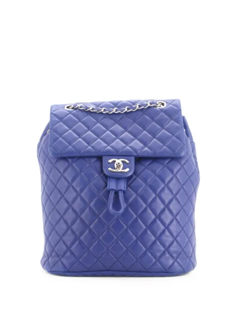 CHANEL Pre-Owned Urban Spirit Quilted Lambskin Large backpack Blue I58O8MCCVAX3JYCU