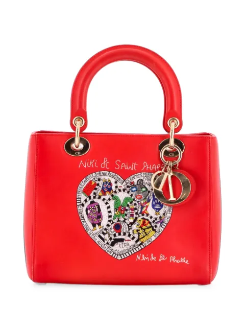 Christian Dior Pre-Owned Lady Dior Bag Limited Edition Niki de Saint Phalle Embroidered Leather Medium satchel Red ENEGOT6NPTR7ZQ61