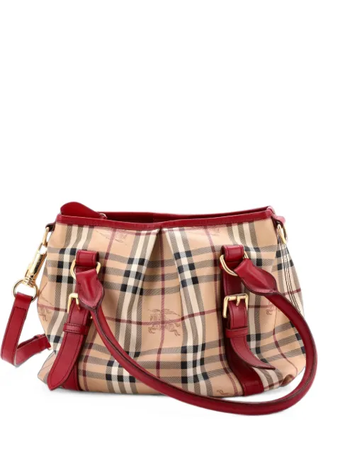 Burberry Pre-Owned Northfield Convertible Tote Haymarket Coated Canvas Small satchel Red 79M2MJ8LTR5O5YNU