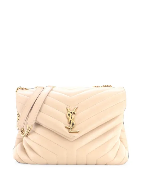 Saint Laurent Pre-Owned Loulou Matelasse Chevron Leather Medium shoulder bag Neutrals DII91ELCI56650YQ