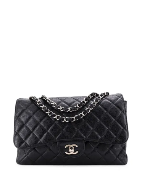 CHANEL Pre-Owned Classic Single Flap Bag Quilted Caviar Jumbo shoulder bag Black 19KECH0KZ5FQKQ7B