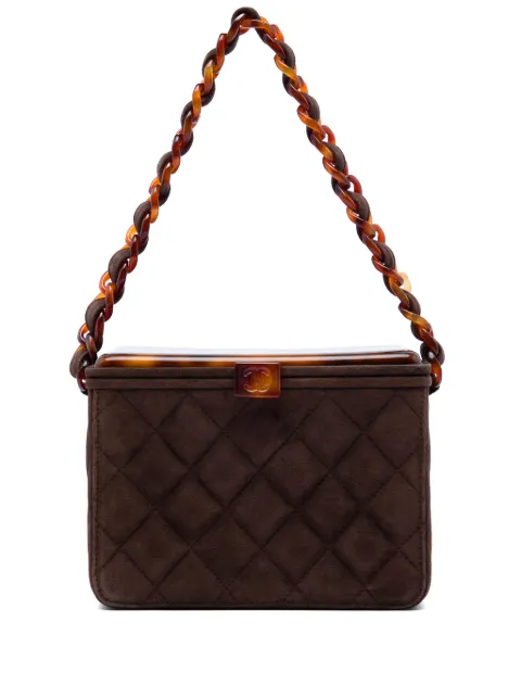 CHANEL Pre-Owned 1996-1997 CC Quilted Suede Box Vanity Bag shoulder bag Brown BZP30D97OBATDDJ0