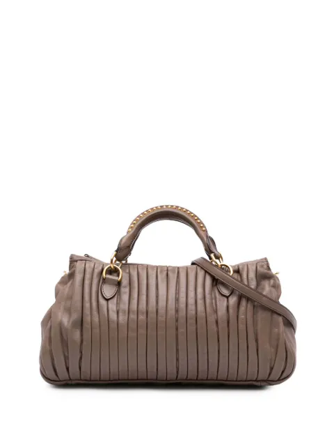 Miu Miu Pre-Owned 2010 Nappa Bosco Pleated satchel Brown D211COB08JSNB2BH