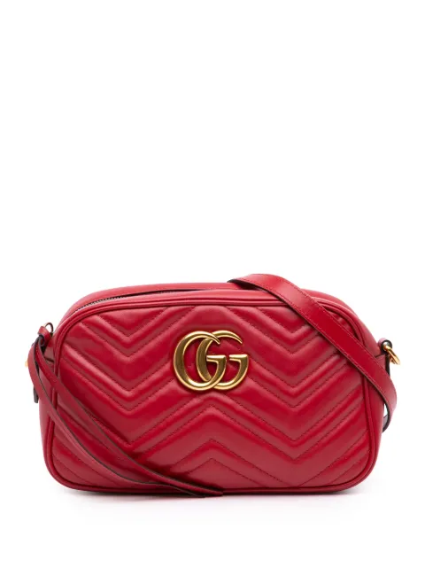 Gucci Pre-Owned 2016-2026 Small GG Marmont Matelasse Leather crossbody bag Red PNMBGJQDW9OAXLG9