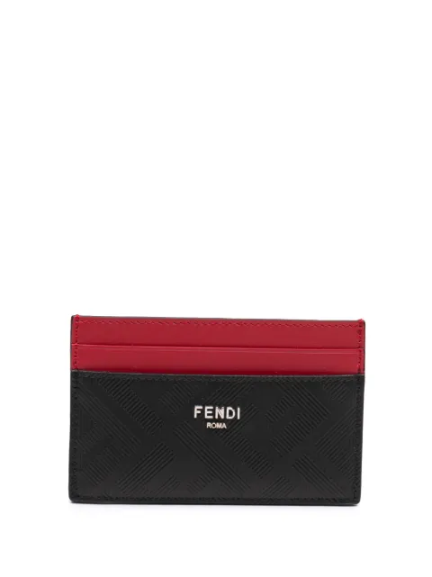 Fendi Pre-Owned 2010-2026 Zucca Shadow Calfskin Colorblock card holder Black Q0ZU68LEH4LF0ZHY