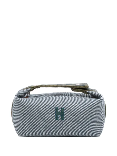 Hermès Pre-Owned 2000-2026 Small Wool Bride A Brac H Natte Case vanity bag Blue 9SOAW82U79X6ODCR