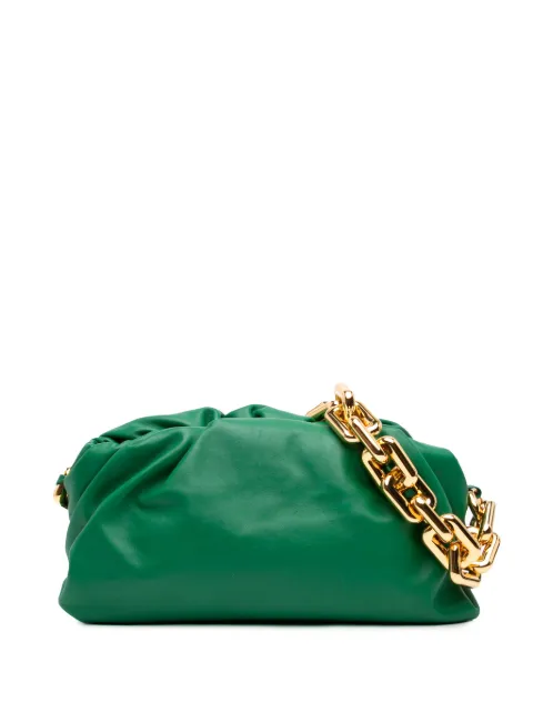 Bottega Veneta Pre-Owned 2012-2026 Lambskin Chain Pouch shoulder bag Green 4BL1RUXL7FW4BSP1