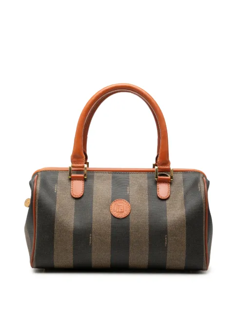 Fendi Pre-Owned 20th Century Pequin Coated Canvas boston bag Brown O8EA80DU8B0RQVRX
