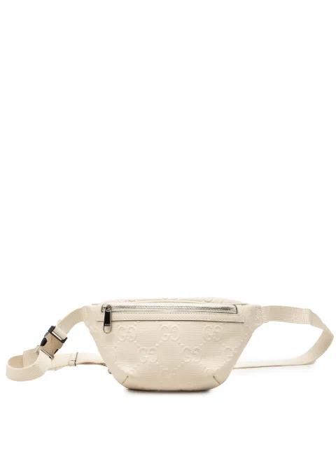 Gucci Pre-Owned 2016-2026 GG Embossed Perforated Leather belt bag White 20NDHCDRNMAVECLW