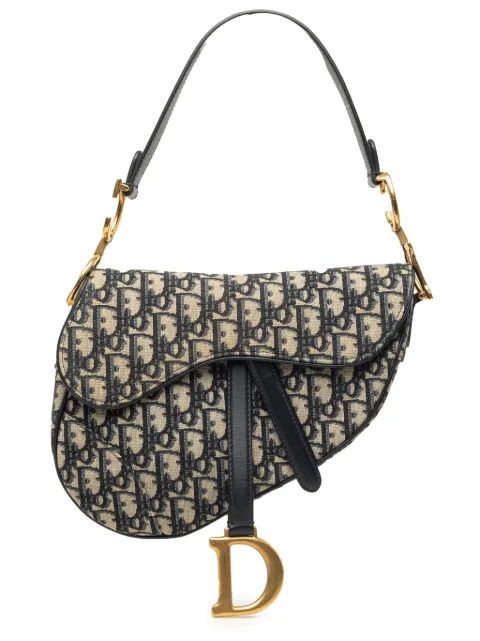 Christian Dior Pre-Owned 2018 Oblique Canvas Saddle Bag shoulder bag Blue 3F647U9D50J26APO