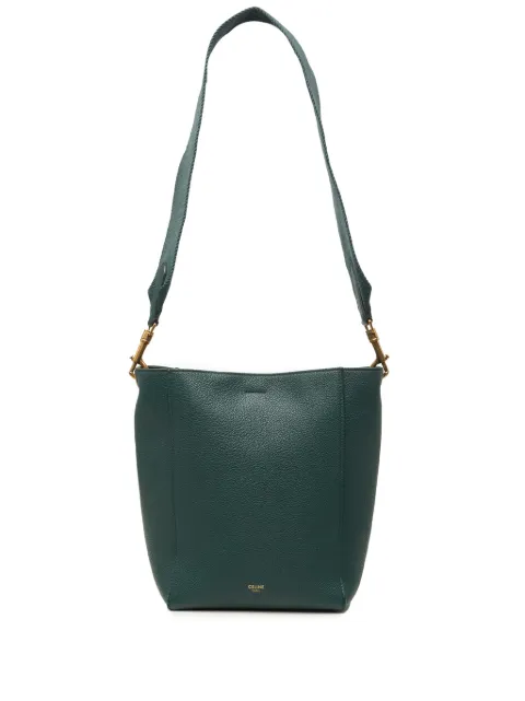 Celine Pre-Owned 2018 Small Soft Grained Calfskin Seau Sangle bucket bag Green DL3KBM00TT9E830A