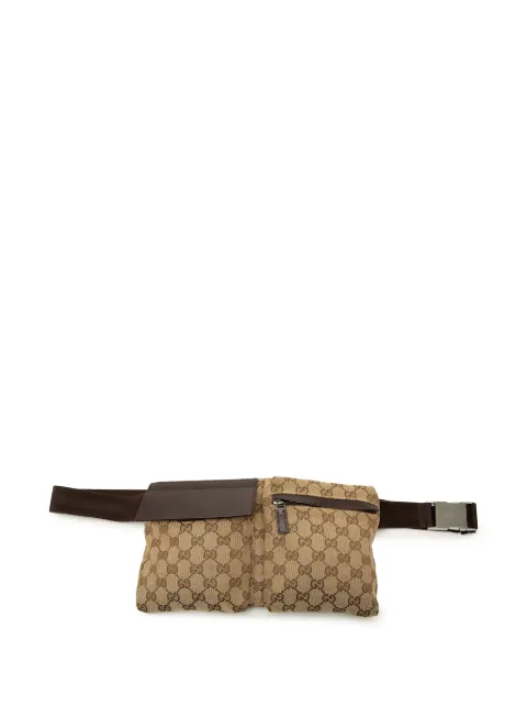 Gucci Pre-Owned 2016-2026 GG Canvas Double Pocket belt bag Neutrals DLZ0LZQZIK1QJKHC
