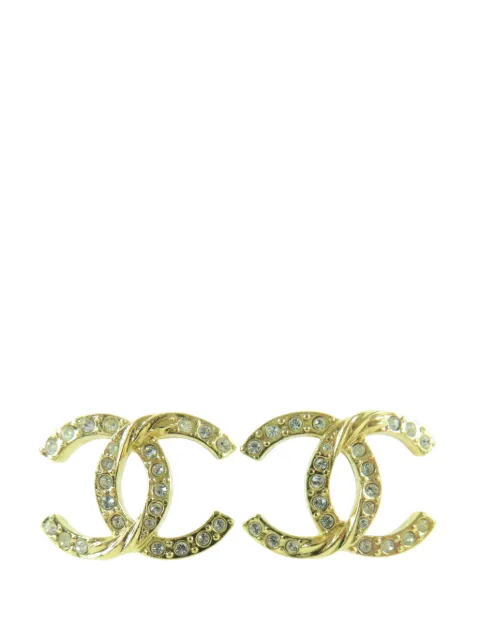 CHANEL Pre-Owned 2024 CC Gold Plated Strass Push Back Earrings costume earrings Gold 2MLZ51URCYWALNCU
