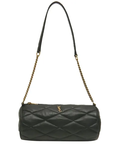 Saint Laurent Pre-Owned 2022 Mini Quilted Lambskin Sade Tube Bag shoulder bag Black 20ZVC10CE6TSGFNV