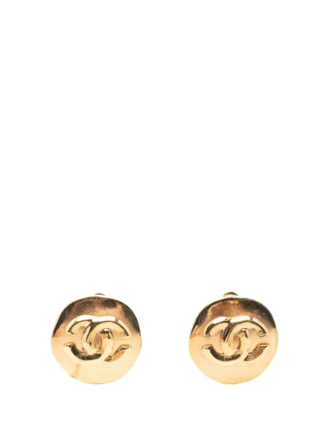 CHANEL Pre-Owned 1996 CC Gold Plated Round Clip On Earrings costume earrings Gold OYQKOOK2NV3T64F1
