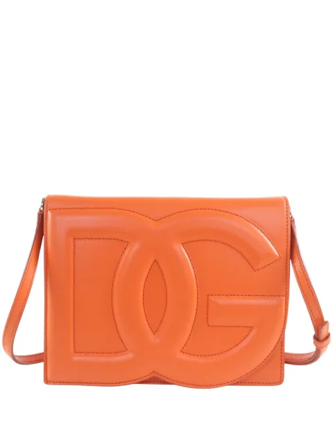 Dolce & Gabbana Pre-Owned 2022-2026 Leather DG Logo Flap crossbody bag Orange EXLBFS9UW8CA1DSL
