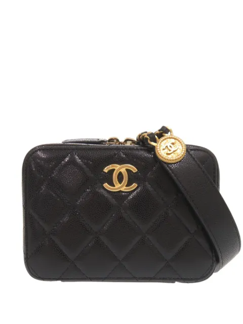 CHANEL Pre-Owned 2021-2026 Quilted Caviar Twist Your Buttons crossbody bag Black MA2W60UVARVFIN92