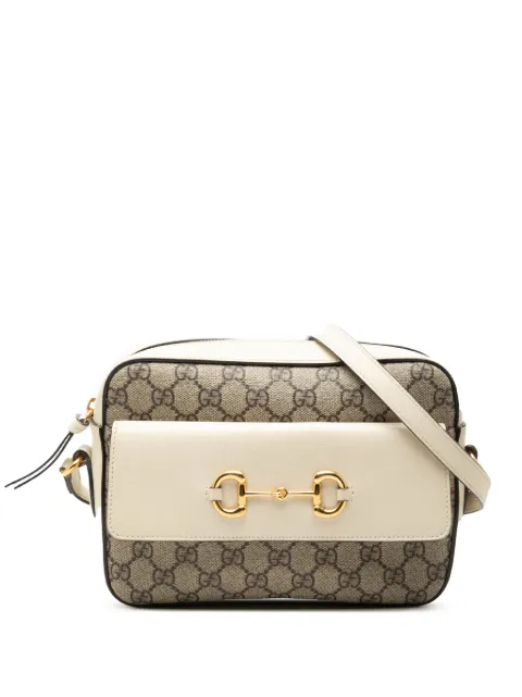 Gucci Pre-Owned 2016-2026 Small GG Supreme Horsebit 1955 crossbody bag Neutrals 3ETM6ZME9VLTXM5S