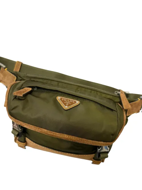 Prada Pre-Owned 2013-2026 Suede Trimmed Re Nylon Messenger Bag crossbody bag Brown HH6AXOSJPNB819ZR
