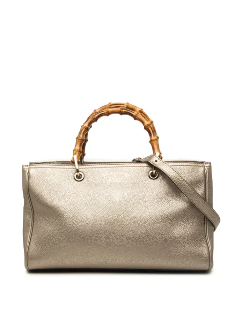 Gucci Pre-Owned 2016-2025 Medium Calfskin Bamboo Shopper satchel Gold TSTQ0XCD94F7R2Y3