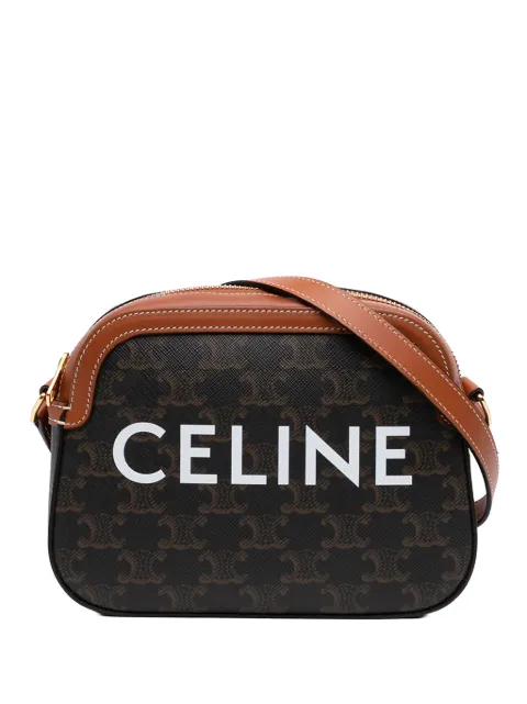 Celine Pre-Owned 2020 Small Triomphe Coated Canvas Logo Camera Bag crossbody bag Brown FCPMZ7VJI74255GI