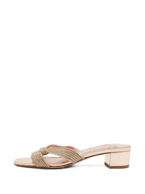 Aquazzura Muse crystal-embellished sandals Gold 1373603