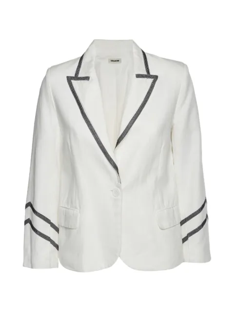 Zadig&Voltaire Victor Co lace-trim blazer White 1411611