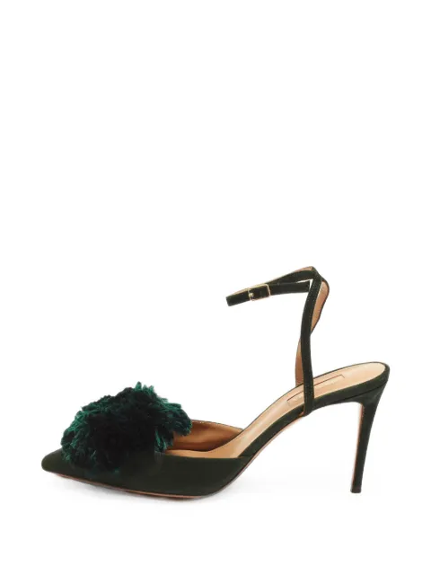 Aquazzura Pom Pom ankle strap pumps Green 1410445