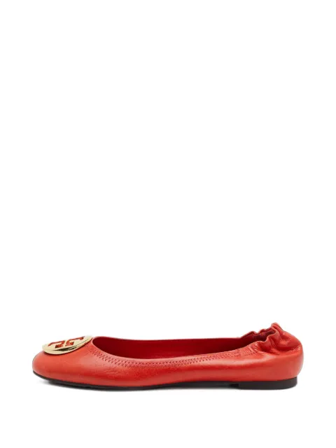 Tory Burch Reva logo-plaque ballet flats Orange 1414791