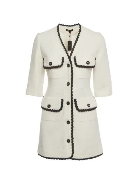 Maje Ritosio contrast-trim mini dress Neutrals 1413956