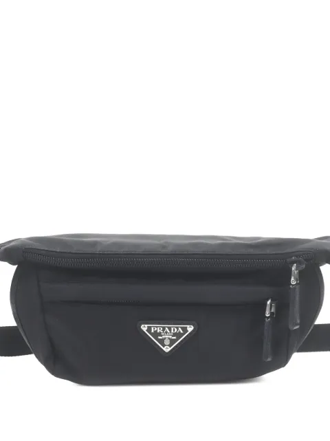 Prada Pre-Owned 2019-2026 Saffiano Trimmed Re Nylon belt bag Black ZEMG7CFRXVD5EIIZ