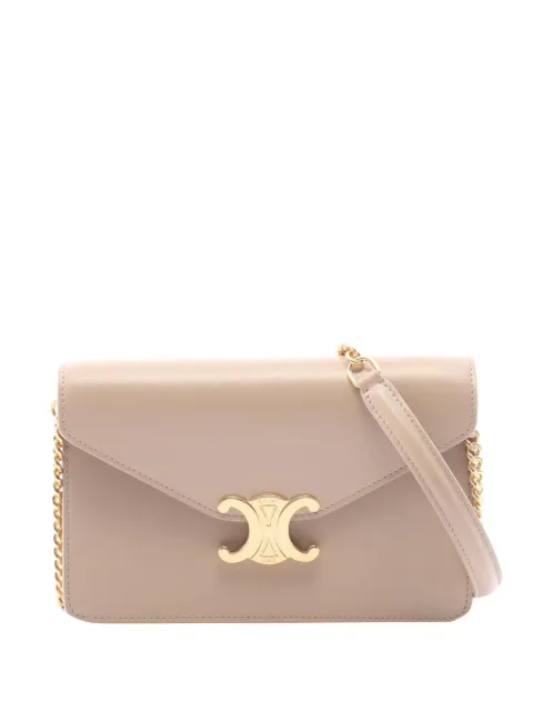 Celine Pre-Owned 2000-2026 Leather Margo Wallet on Chain crossbody bag Neutrals 63R308TP9BEWHDPW